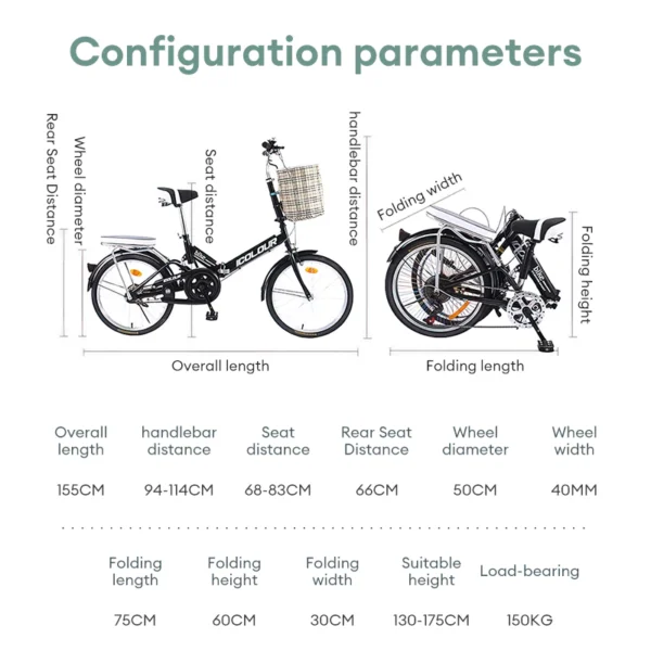 my-11134207-7rask-m1du3a6x0229c8 Foldable 7 Speed Adult Bike 20inch