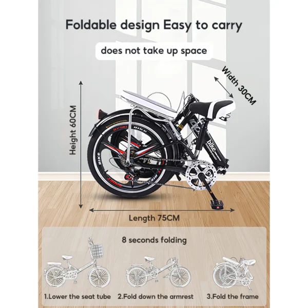 my-11134207-7rasm-m1du3a8uvt7m9d Foldable 7 Speed Adult Bike 20inch